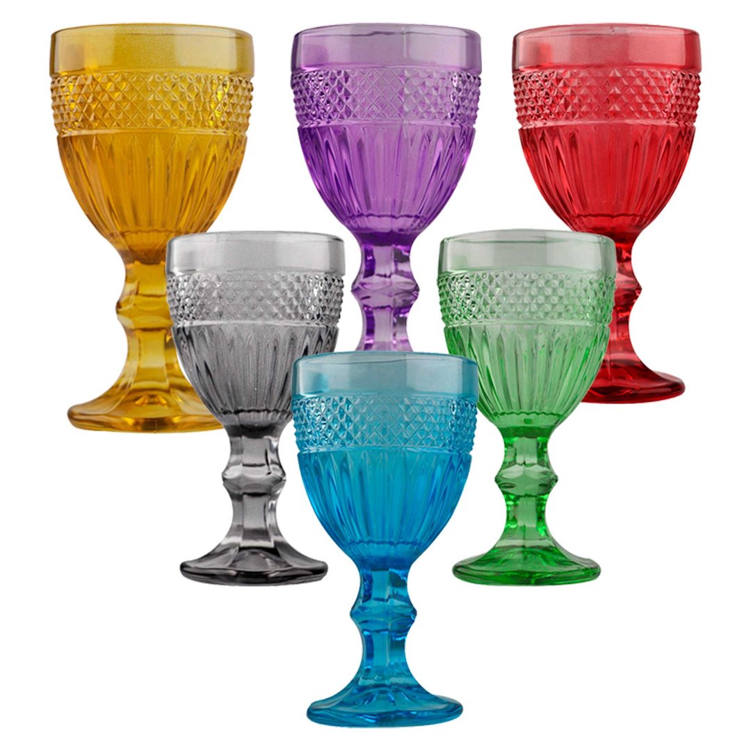 Fotografia para o produto Jogo de 6 tacas Palace em vidro 60ml A10,4cm colorida