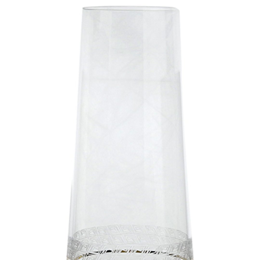 Fotografia para o produto Jogo de 6 taças pantografada gold rim para champanhe em cristal ecológico 200ml A25cm