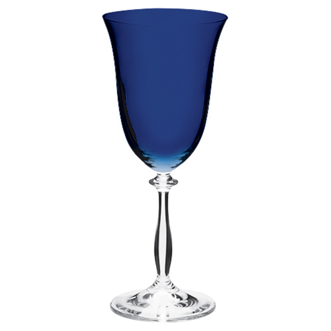 Fotografia para o produto Jogo de 6 taças decorada para água em cristal ecológico 350ml A22cm cor azul