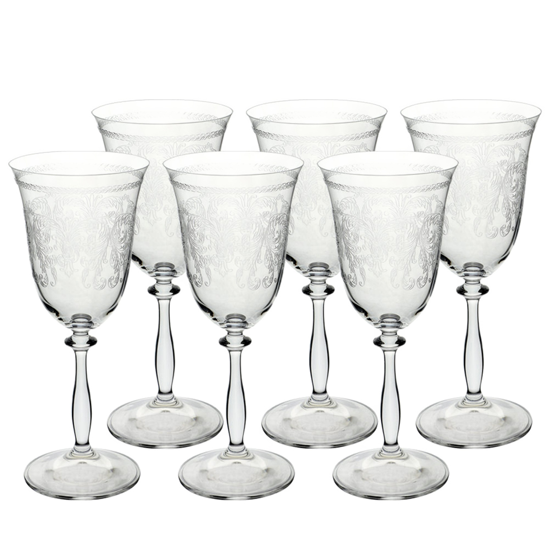 Fotografia para o produto Jogo de 6 taças pantografada para água em cristal ecológico 350ml A22cm