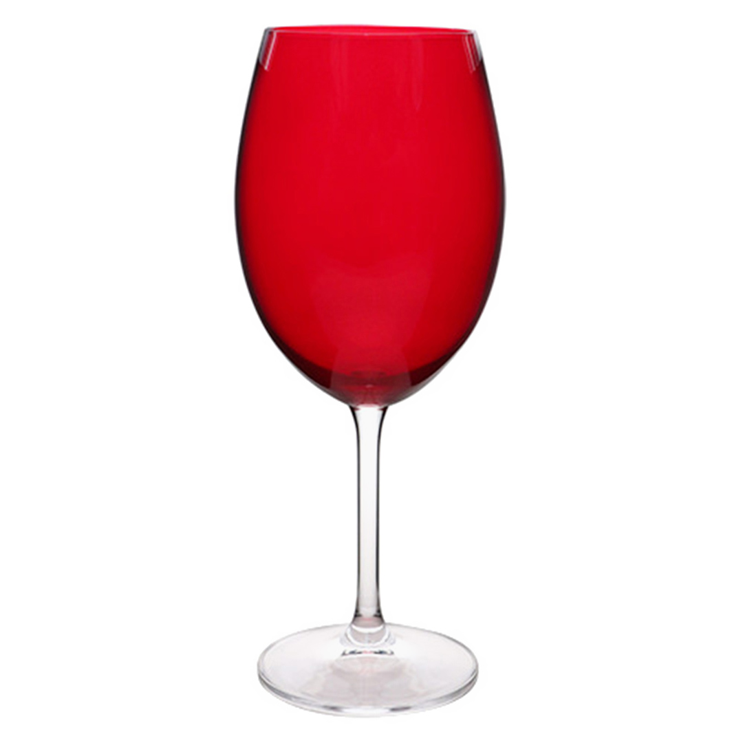Imagem ilustrativa para Jogo de 6 taças para água em cristal ecológico 580ml A23cm cor vermelho carmim