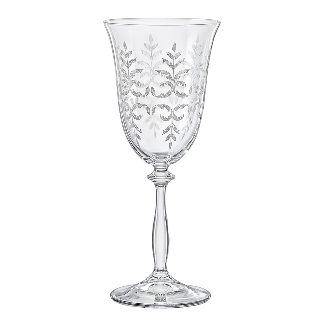 Fotografia para o produto Jogo de 6 taças para água Pantografada em cristal ecológico 350ml A22cm