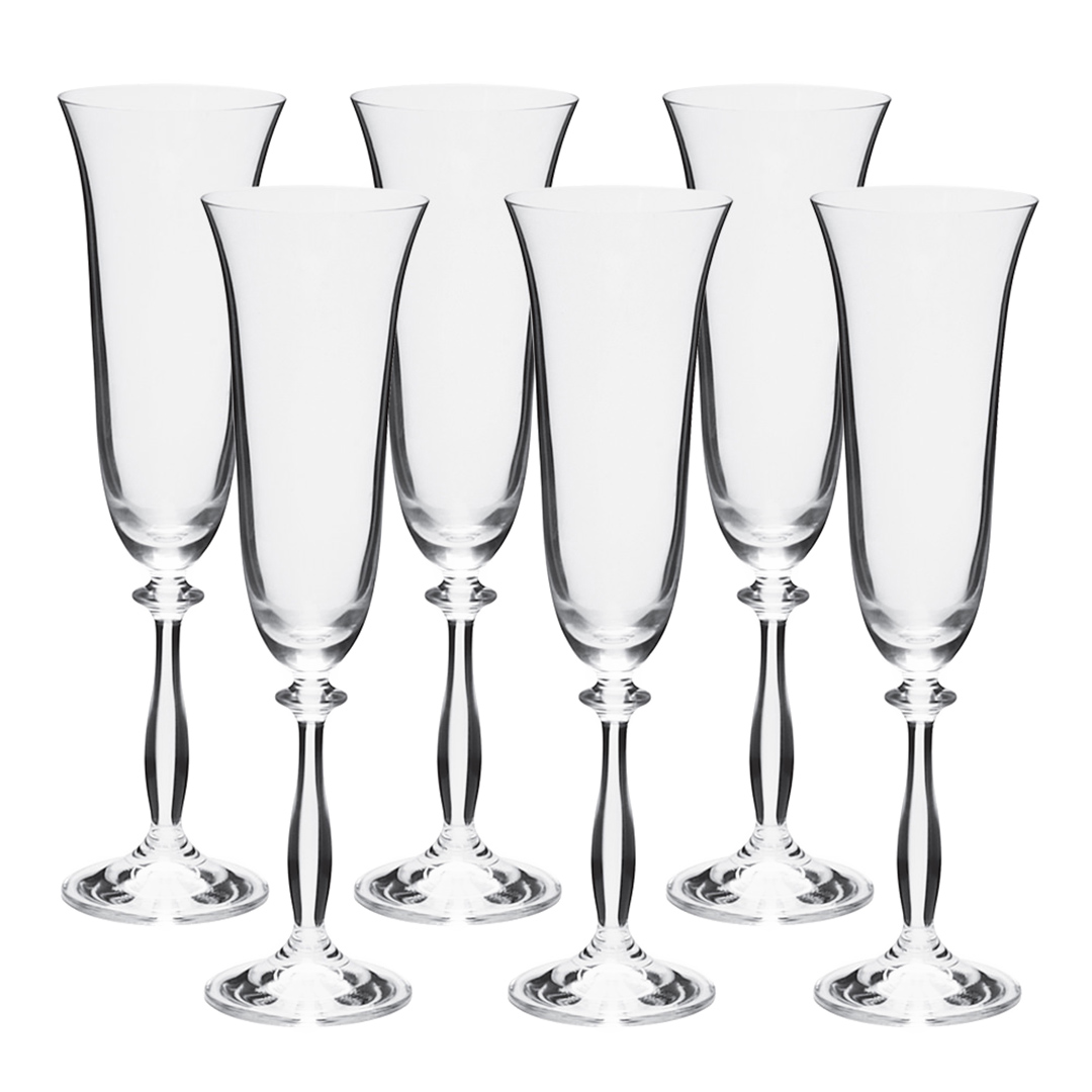 Imagem ilustrativa para Jogo de 6 taças para champanhe em cristal ecológico 190ml A24,5cm