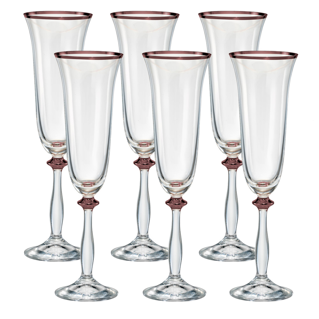 Fotografia para o produto Jogo de 6 taças para champagne em cristal ecológico 190ml A24,5cm