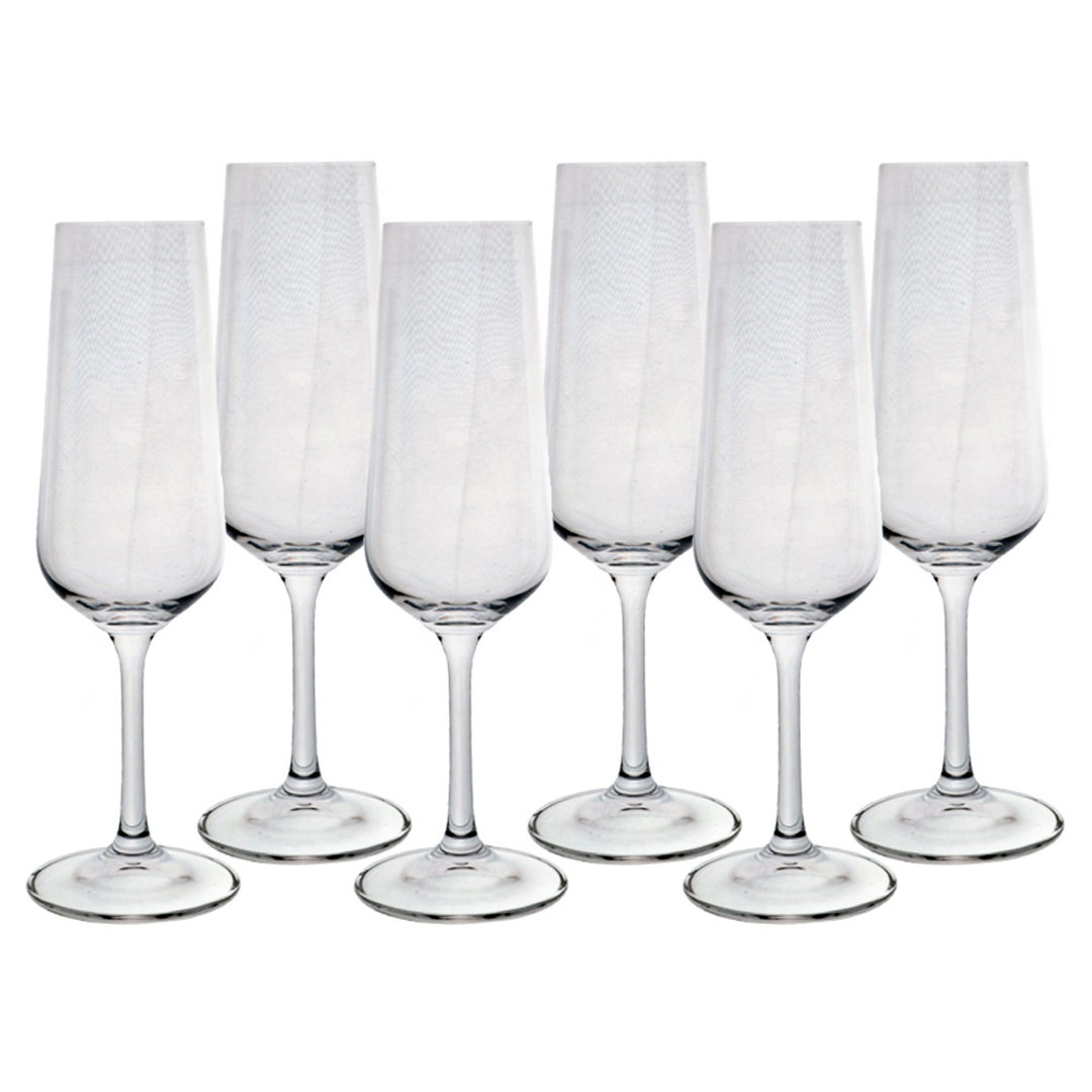 Imagem ilustrativa para Jogo de 6 taças para champanhe em cristal ecológico 200ml A23,5cm