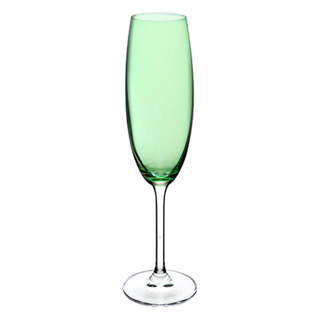 Fotografia para o produto Jogo de 6 taças para champanhe em cristal ecológico 220ml A24cm cor verde limao Fotografia para o produto Jogo de 6 taças para champanhe em cristal ecológico 220ml A24cm cor verde limao