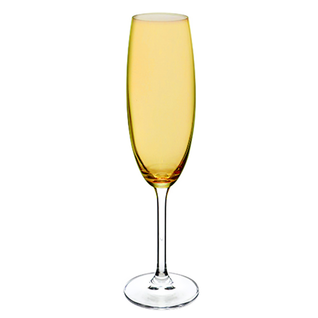 Imagem ilustrativa para Jogo de 6 taças para champanhe em cristal ecológico 220ml A24cm cor âmbar