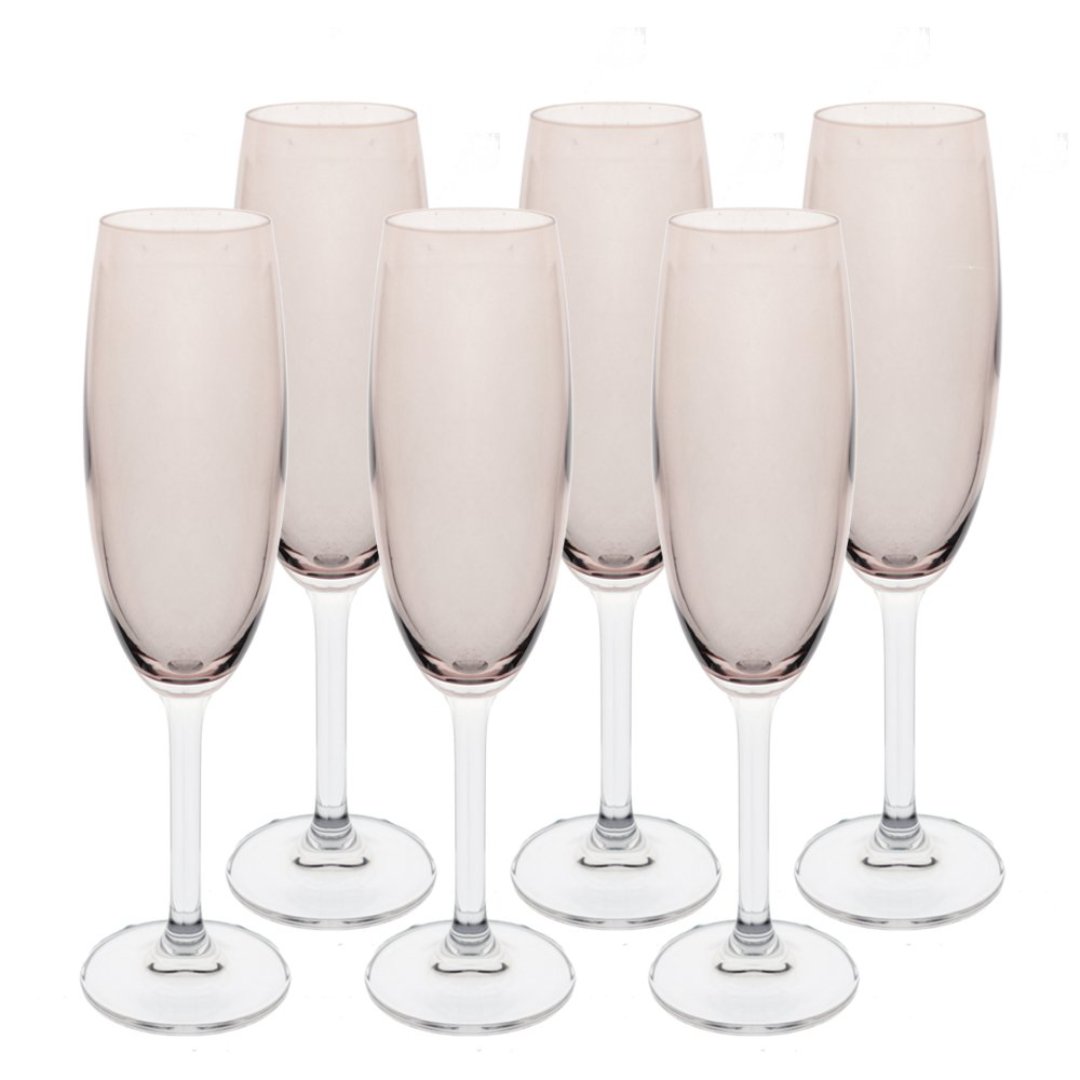 Fotografia para o produto Jogo de 6 taças para champanhe em cristal ecológico 220ml A24cm cor fumê