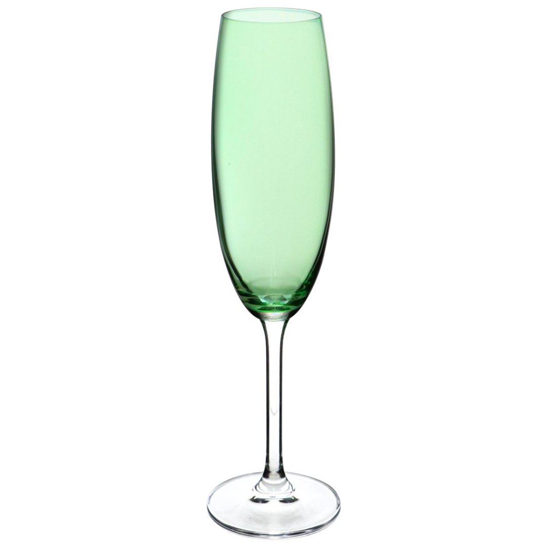Fotografia para o produto Jogo de 6 taças para champanhe em cristal ecológico 220ml A24cm cor verde limao