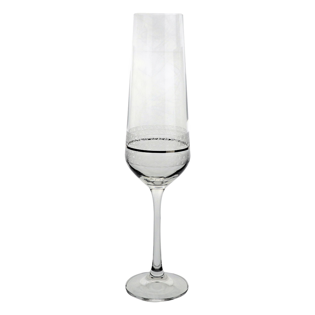 Fotografia para o produto Jogo de 6 taças para champagne Platinum Rim em cristal ecológico 200ml A25cm