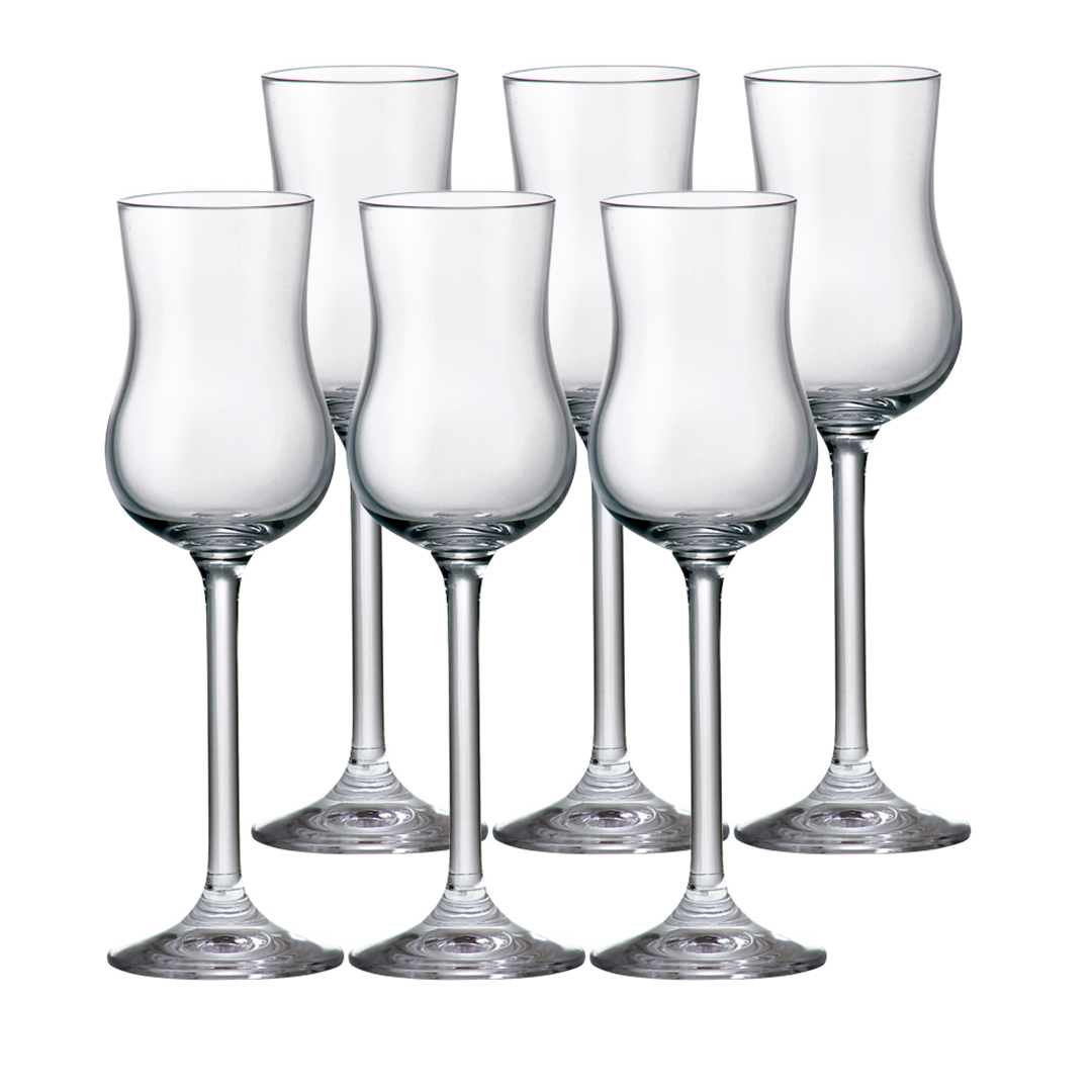 Imagem ilustrativa para Jogo de 6 taças para grappa e licor em cristal ecológico 85ml A18,5cm