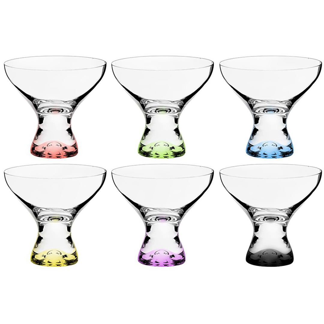 Imagem ilustrativa para Jogo de 6 taças para sobremesa em cristal ecológico 330ml Ø11,7xA10,5cm colorido