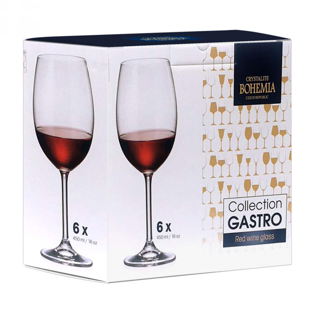 Fotografia para o produto Jogo de 6 taças para vinho tinto em cristal ecológico 450ml A23cm