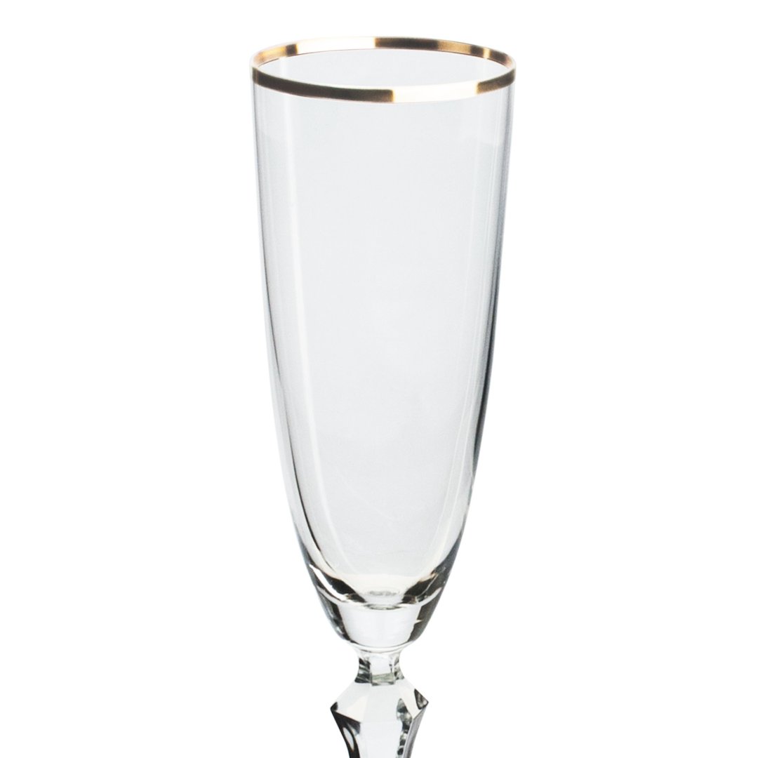 Fotografia para o produto Jogo de 6 taças silver rim para champanhe em cristal ecológico 200ml A25cm