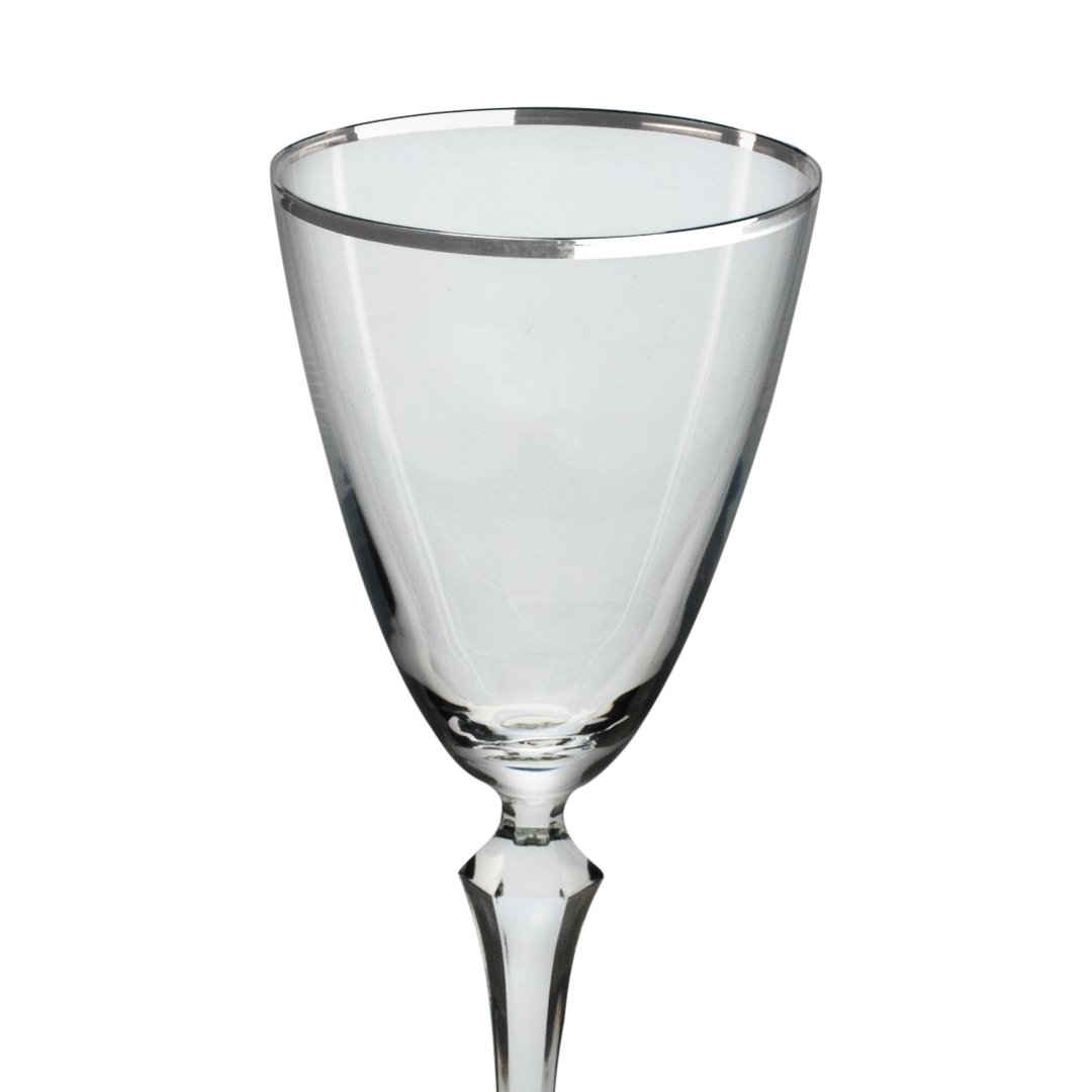 Fotografia para o produto Jogo de 6 taças silver rim para vinho em cristal ecológico 250ml A22cm