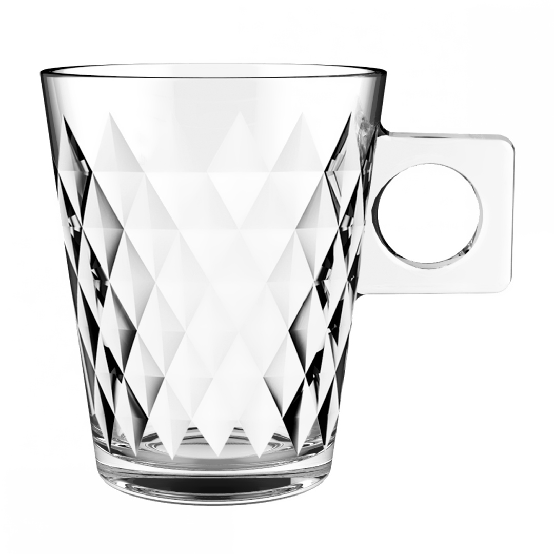 Imagem ilustrativa para Jogo de 6 xícaras Diamond em vidro 80ml