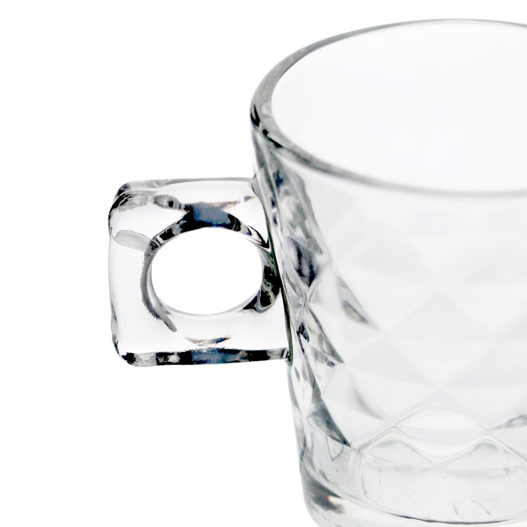 Fotografia para o produto Jogo de 6 xícaras diamond em vidro 80ml