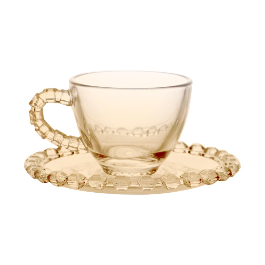 Imagem ilustrativa para Jogo de 8 peças para café em cristal 80ml cor âmbar luster