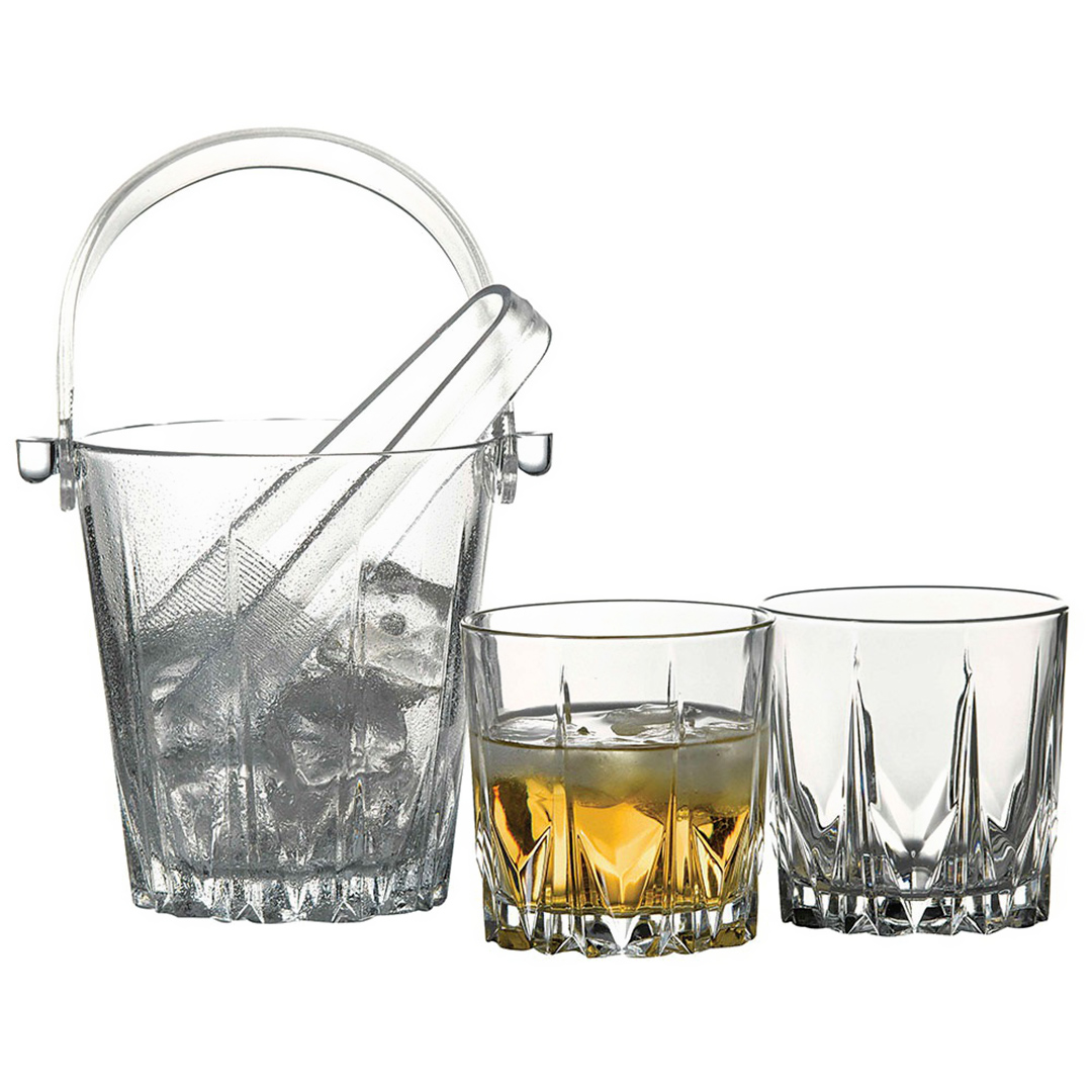 Imagem ilustrativa para Jogo de balde para gelo com 6 copos em vidro (800ml+6x300ml)