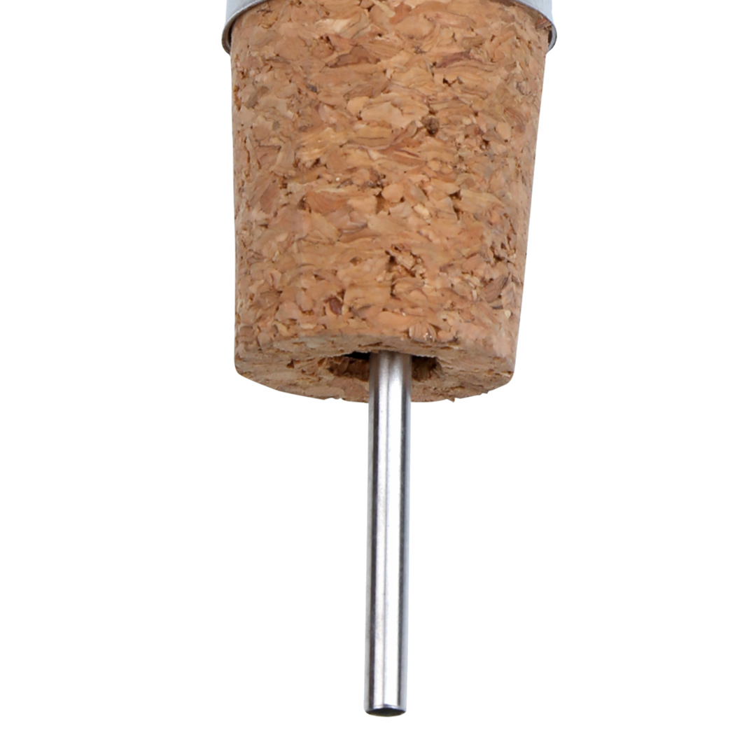 Fotografia para o produto Jogo de bico dosador para azeite com 2 peças em aço inox e cortiça Ø2,6xA9,6cm