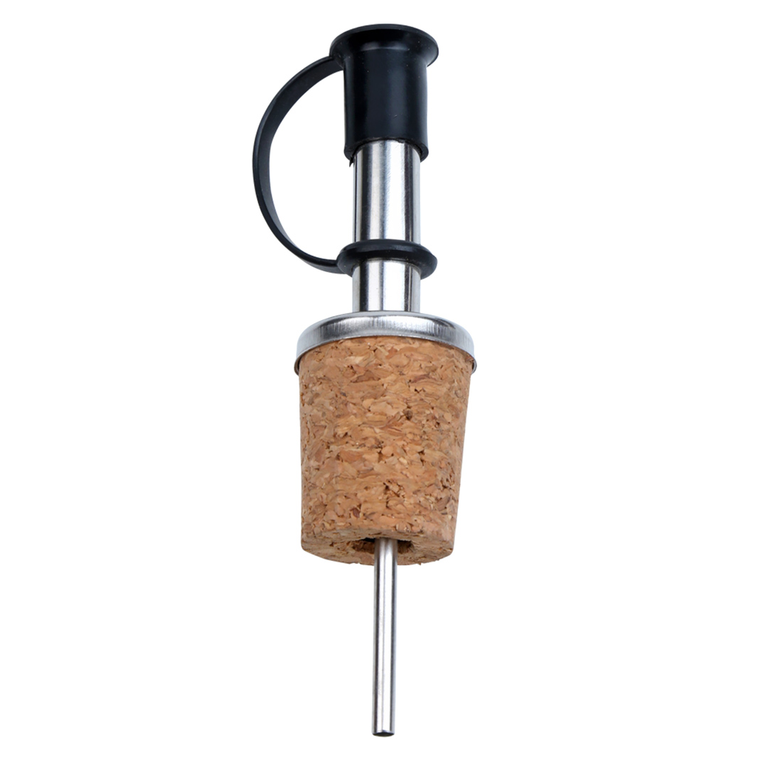 Fotografia para o produto Jogo de bico dosador para azeite com 2 peças em aço inox e cortiça Ø2,6xA9,6cm