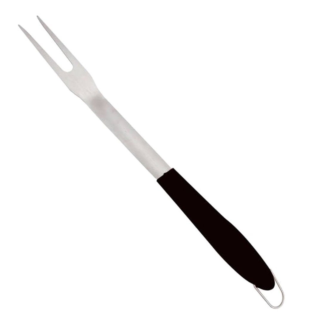 Fotografia para o produto Jogo para churrasco 3 peças em aço inox com cabo emborrachado cor preta