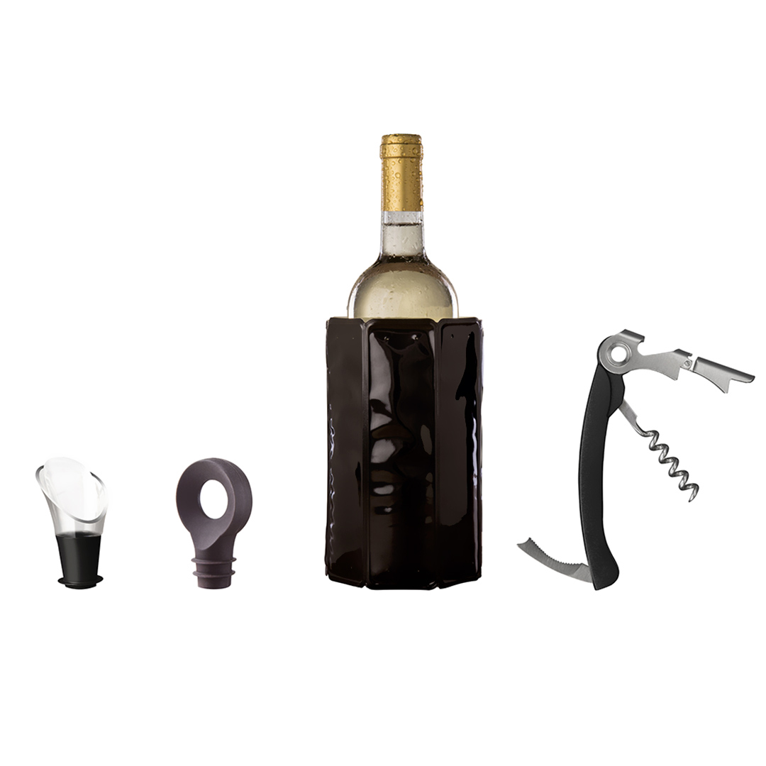 Imagem ilustrativa para Jogo para vinho com 4 acessórios em ABS