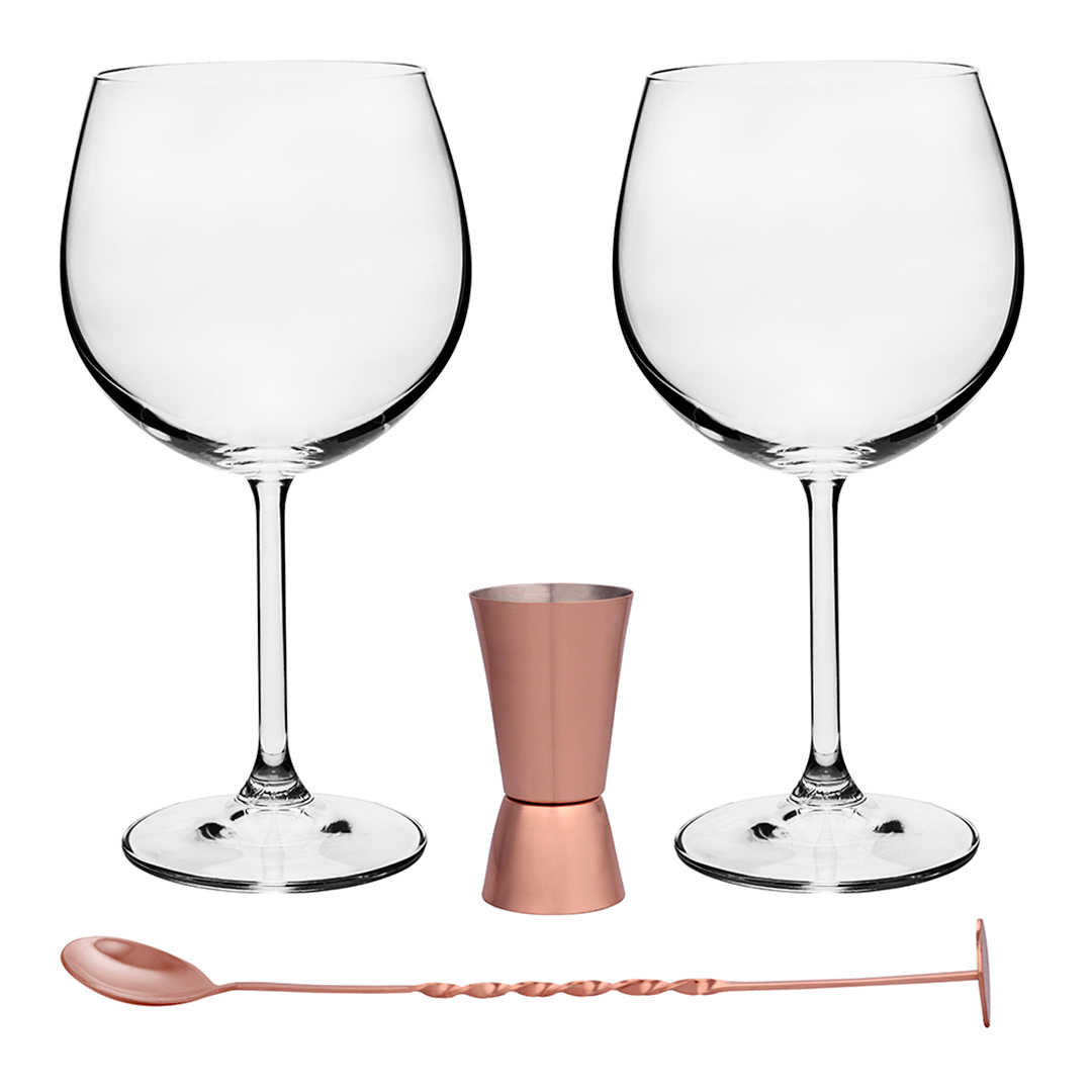 Fotografia para o produto Kit de 4 peças Bohemia Authentic Collection para gin L31xP31xA13cm cor cobre