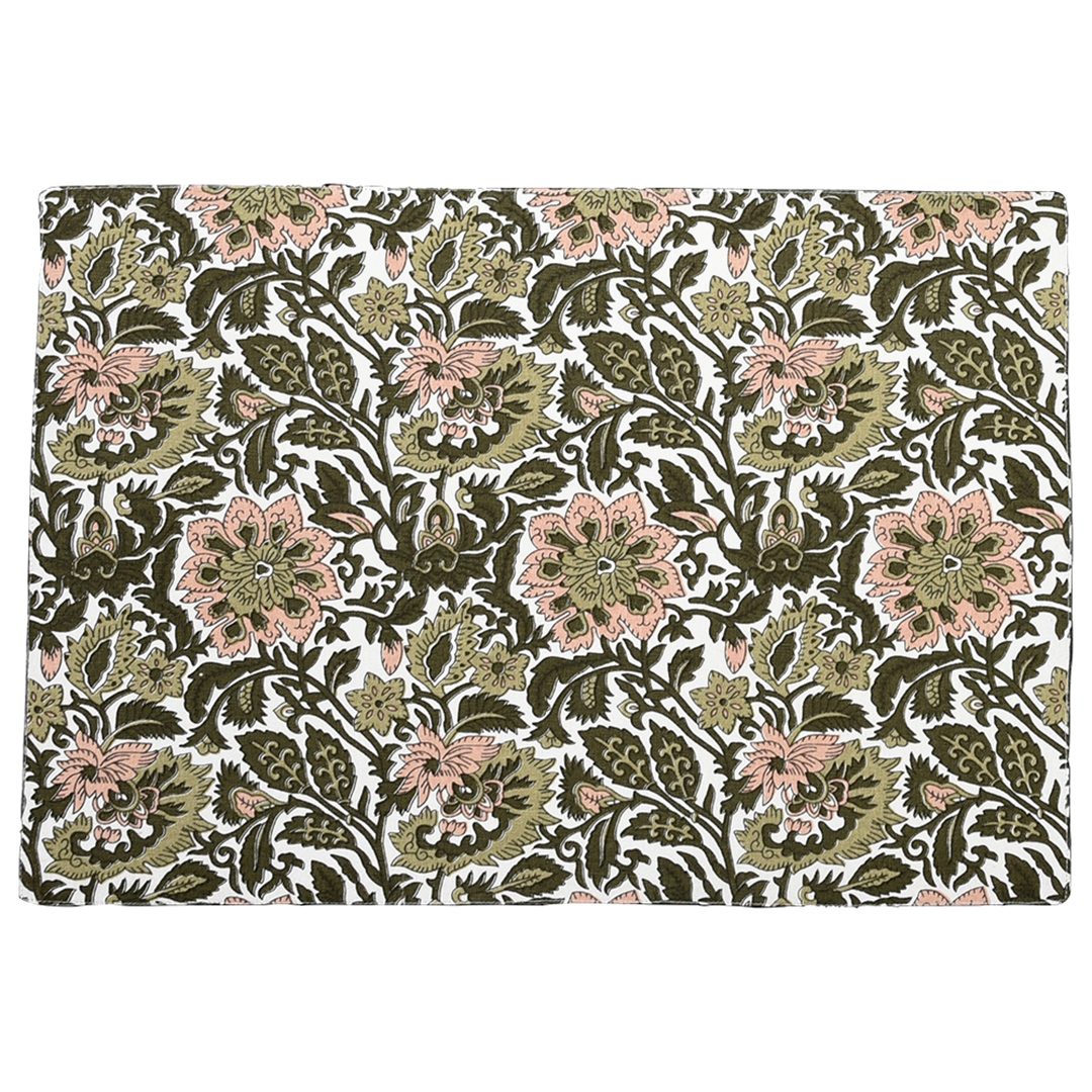 Imagem ilustrativa para Lugar americano em tecido estampado L33xP48cm cor verde e rosa