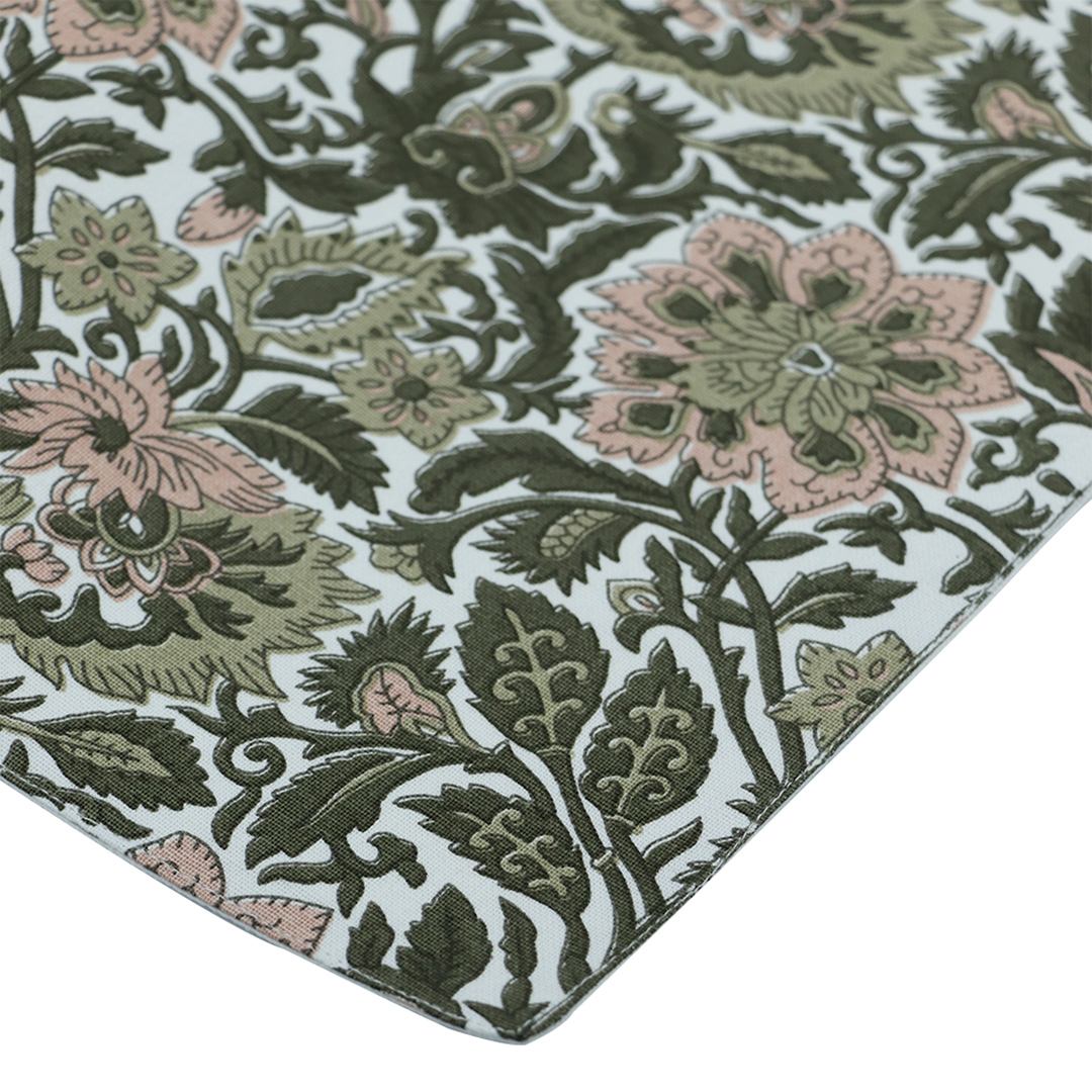 Fotografia para o produto Lugar americano em tecido estampado L33xP48cm cor cinza e rosa