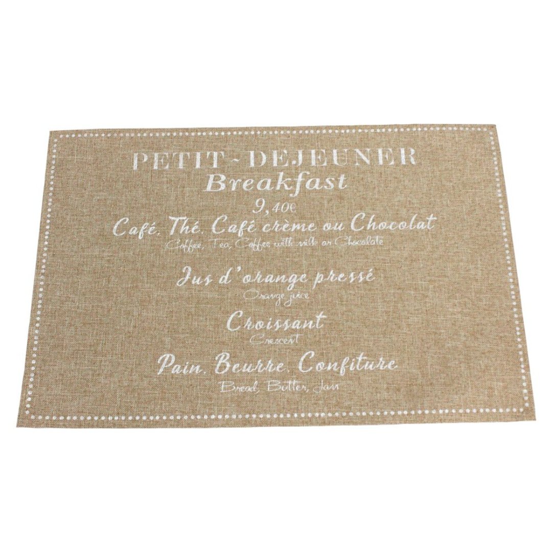 Imagem ilustrativa para Lugar americano em fibra natural L45xP30cm cor bege e branco