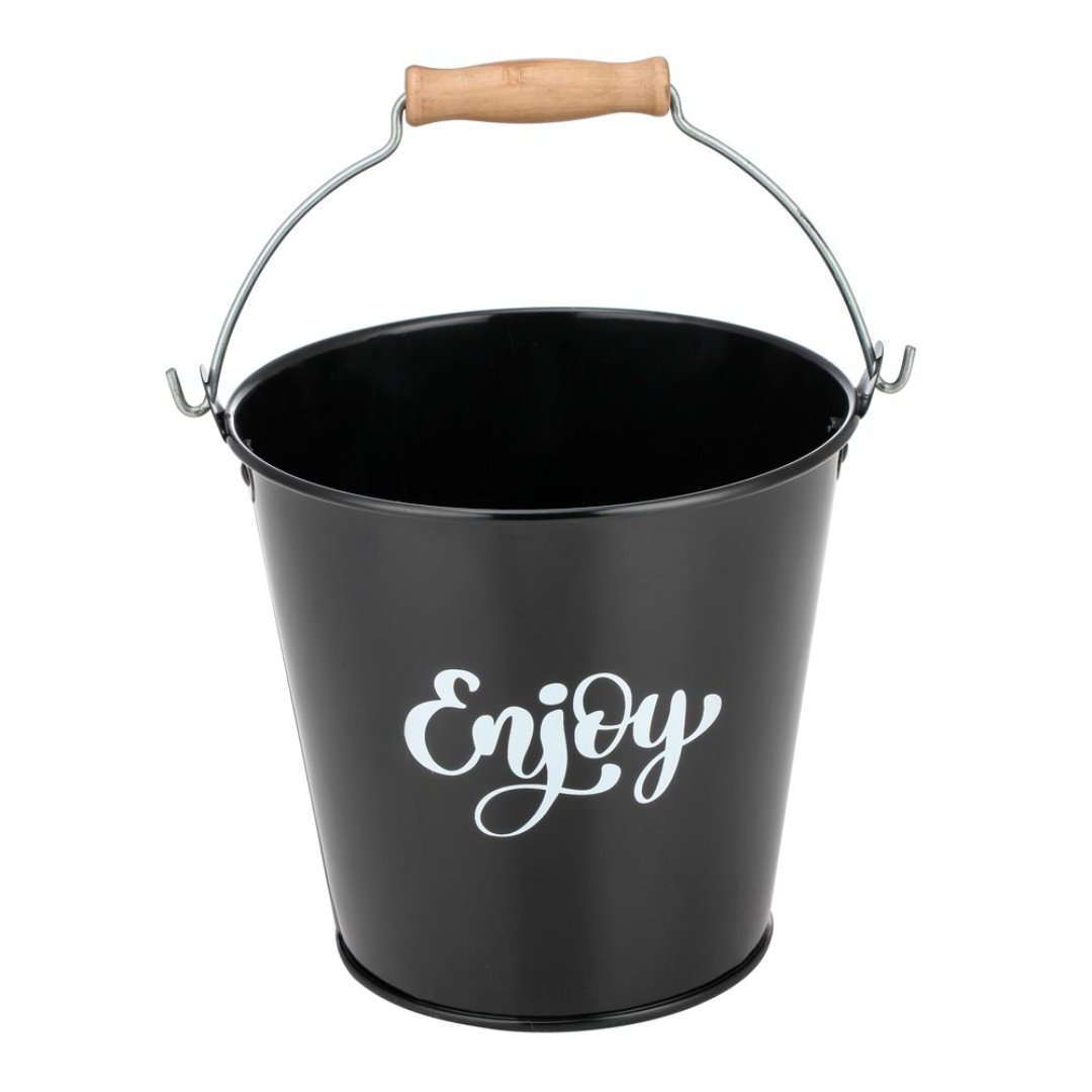 Imagem ilustrativa para Mini balde para alimentos em metal com alça 1,8L Ø14,3xA15cm cor preta