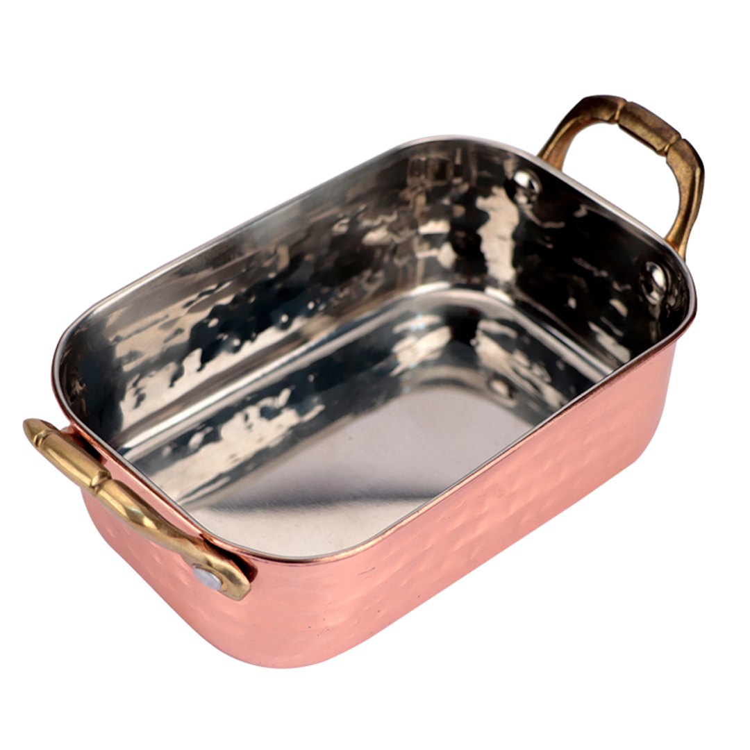 Fotografia para o produto Mini Bowl martelado com alça em aço inox L14xP9,5xA4,5cm