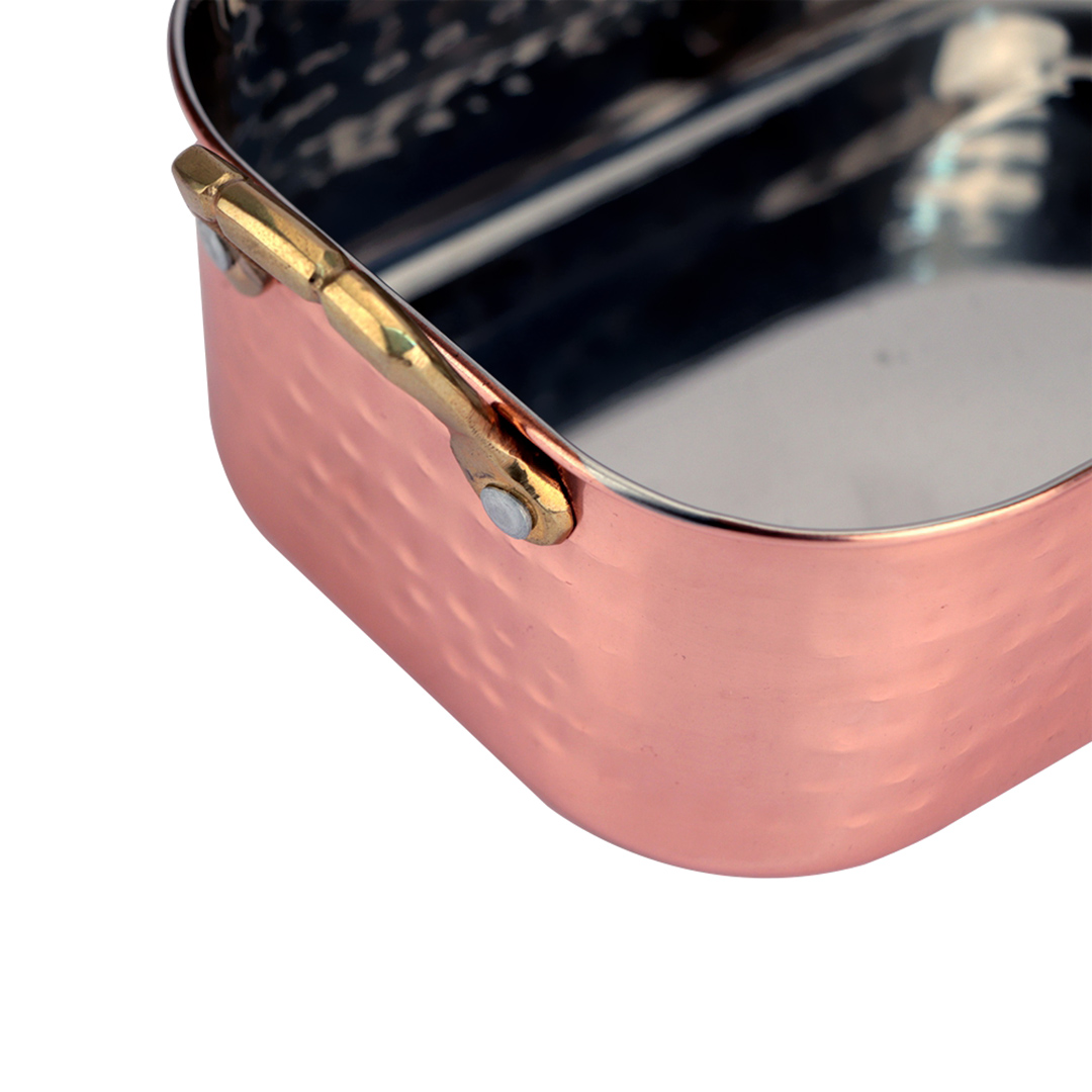 Fotografia para o produto Mini Bowl martelado com alça em aço inox L18xP13xA6cm