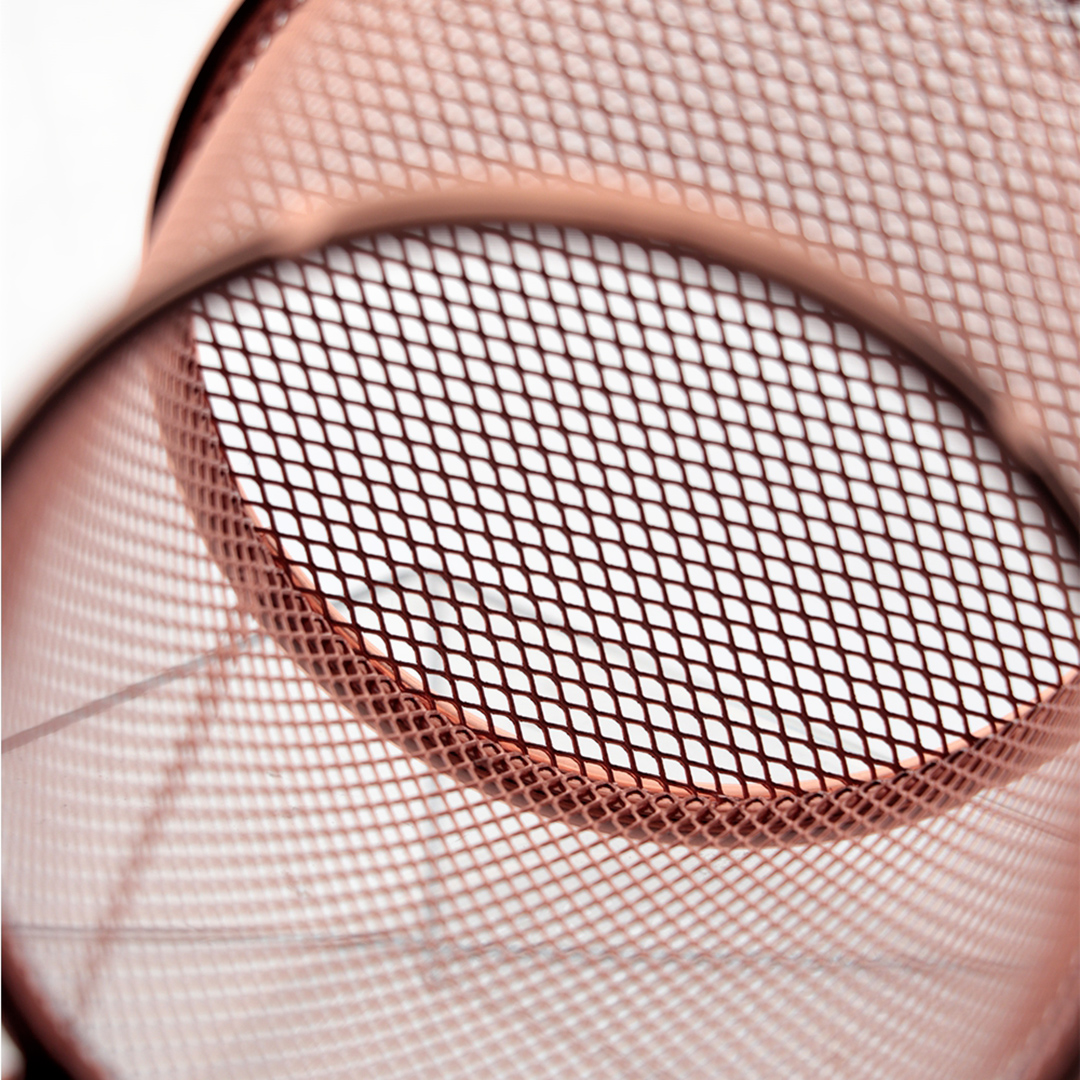 Fotografia para o produto Mini cesta redonda para alimentos em aço inox Ø8,8xA9cm cor rosé