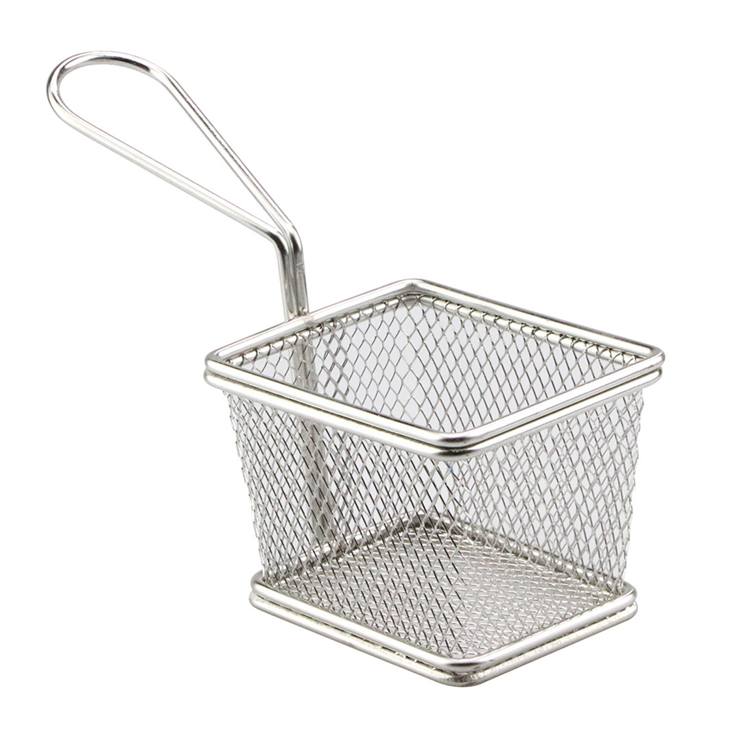Imagem ilustrativa para Mini cesta retangular para alimentos em aço inox L10xP8xA7,5cm cor prata