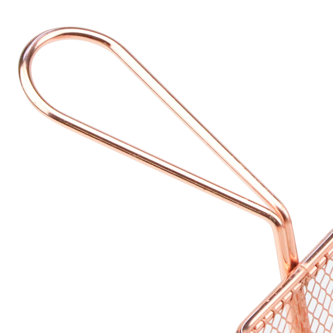 Fotografia para o produto Mini cesta retangular para alimentos em aço inox L10xP8xA7,5cm cor rosé