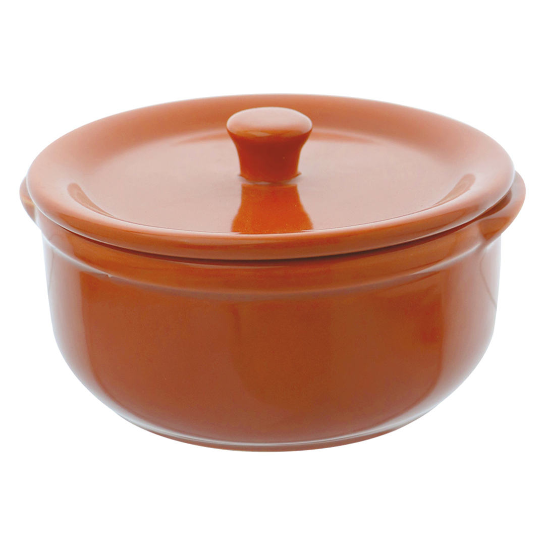 Imagem ilustrativa para Ramequim em cerâmica com tampa 600ml Ø14xA8cm cor terra