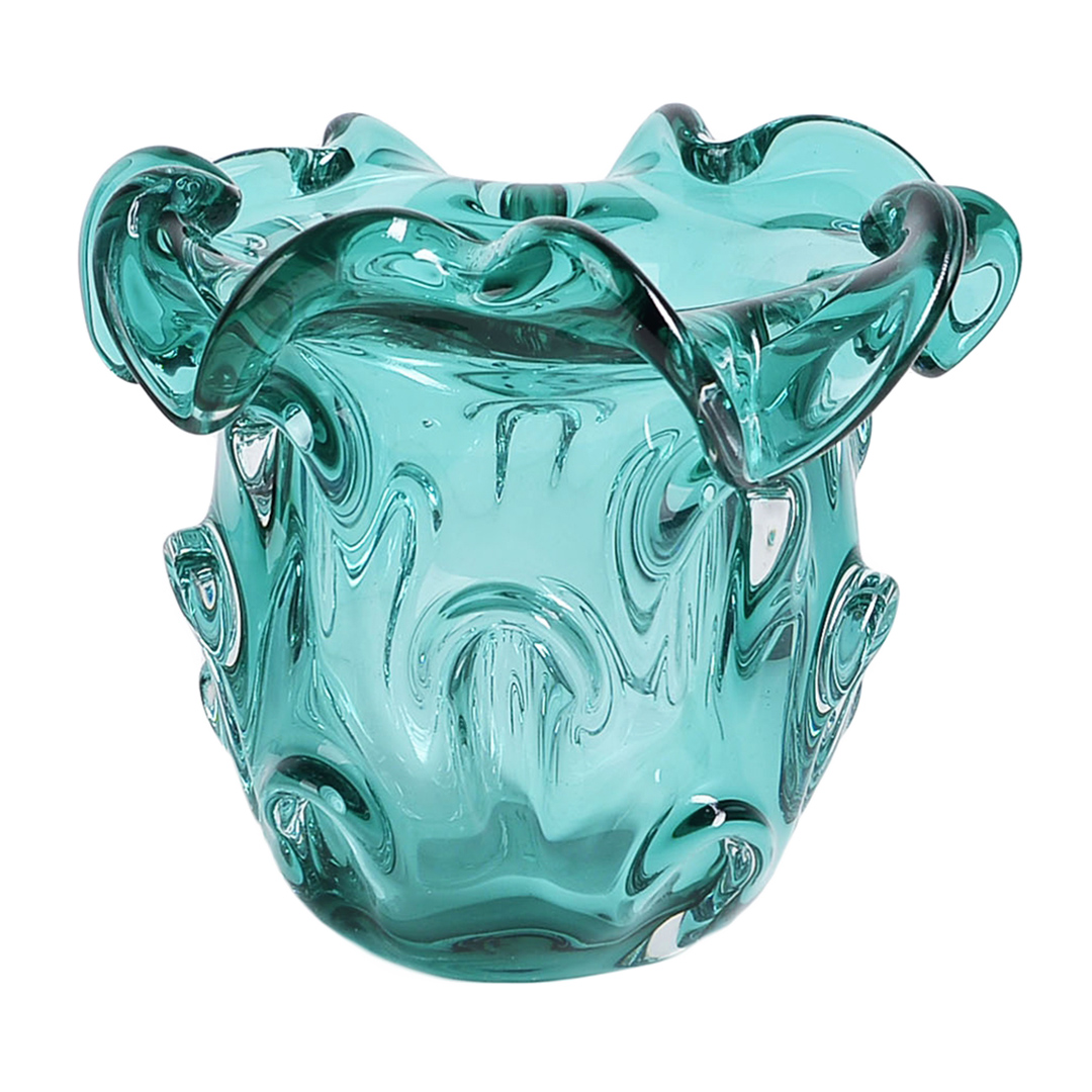 Imagem ilustrativa para Murano flor em vidro L15,5xP15,5xA13cm cor verde