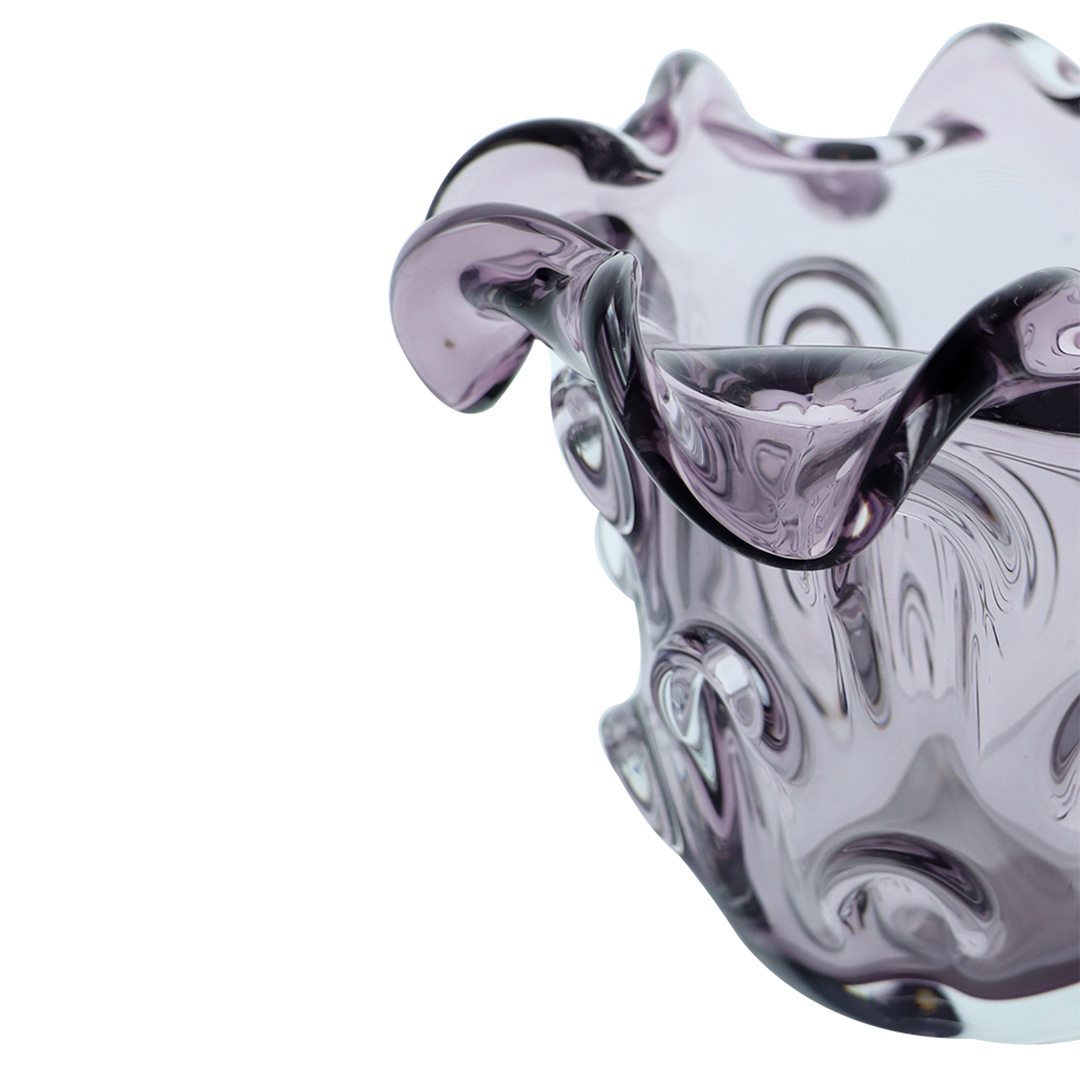 Fotografia para o produto Murano Flor em vidro L15,5xP15,5xA13cm cor roxa