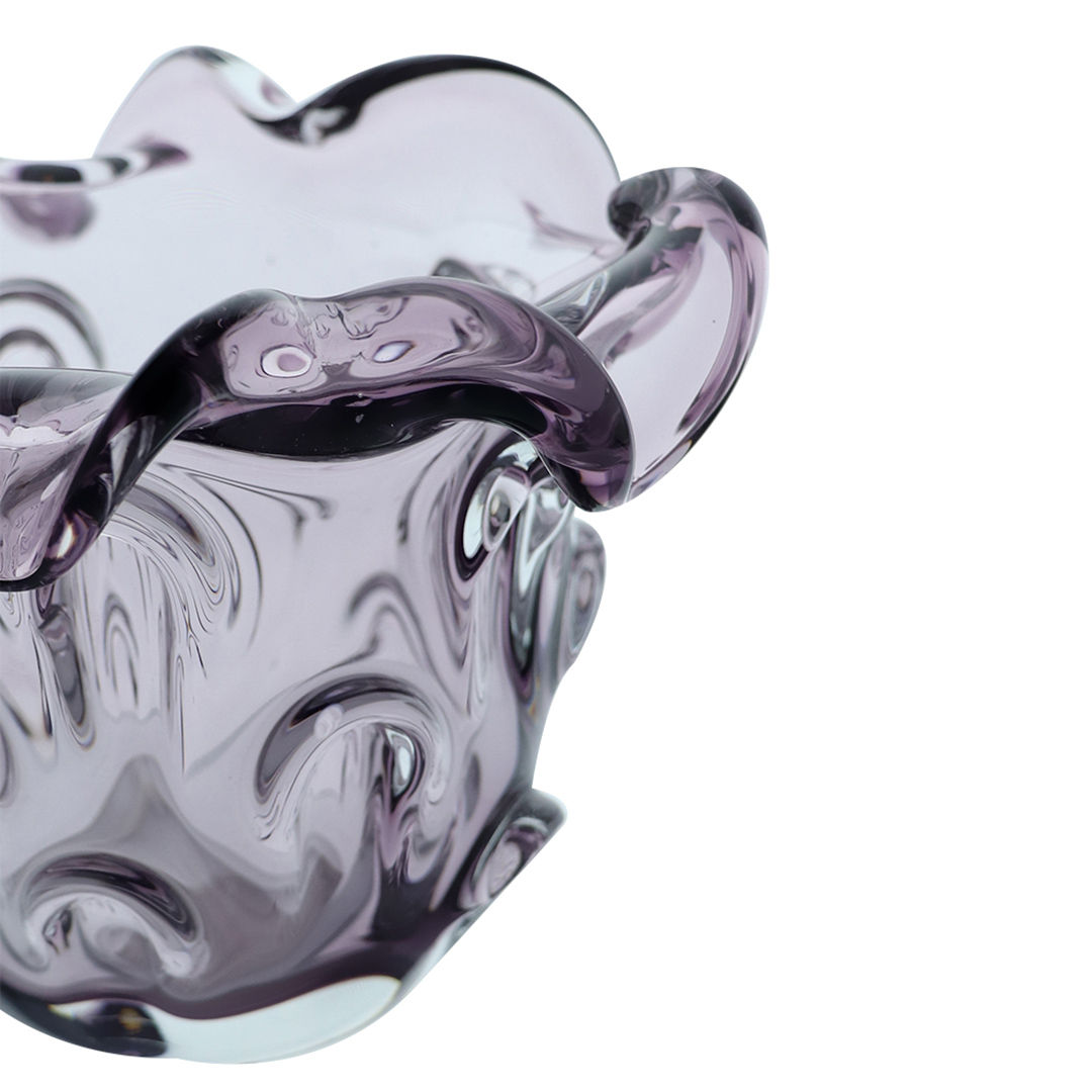 Fotografia para o produto Murano Flor em vidro L15,5xP15,5xA13cm cor roxa