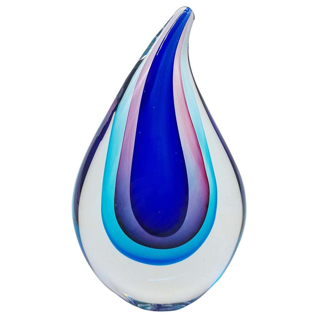 Imagem ilustrativa para Murano gota em vidro L10,5xP6xA18cm cor azul royal