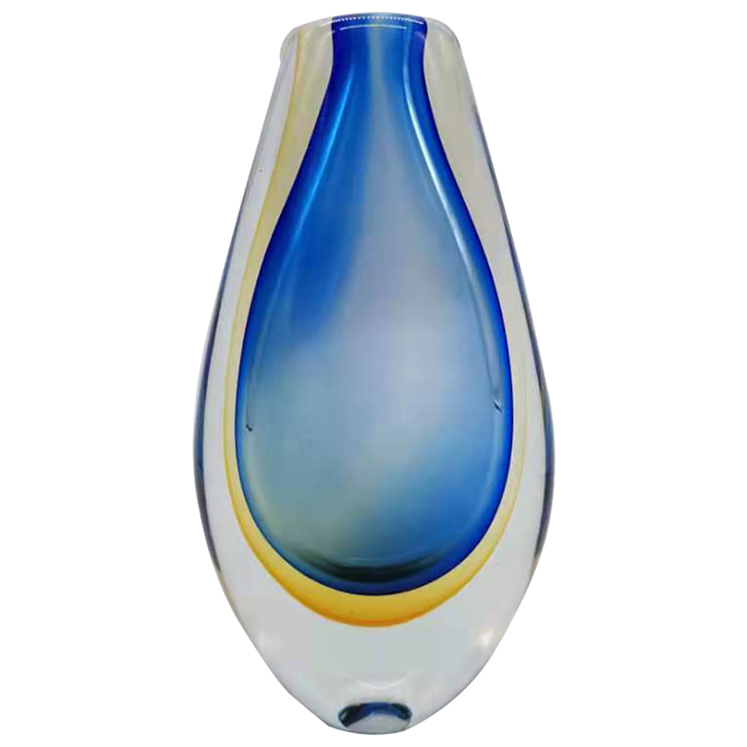 Imagem ilustrativa para Murano gota em vidro L13xP7xA22cm cor azul e laranja
