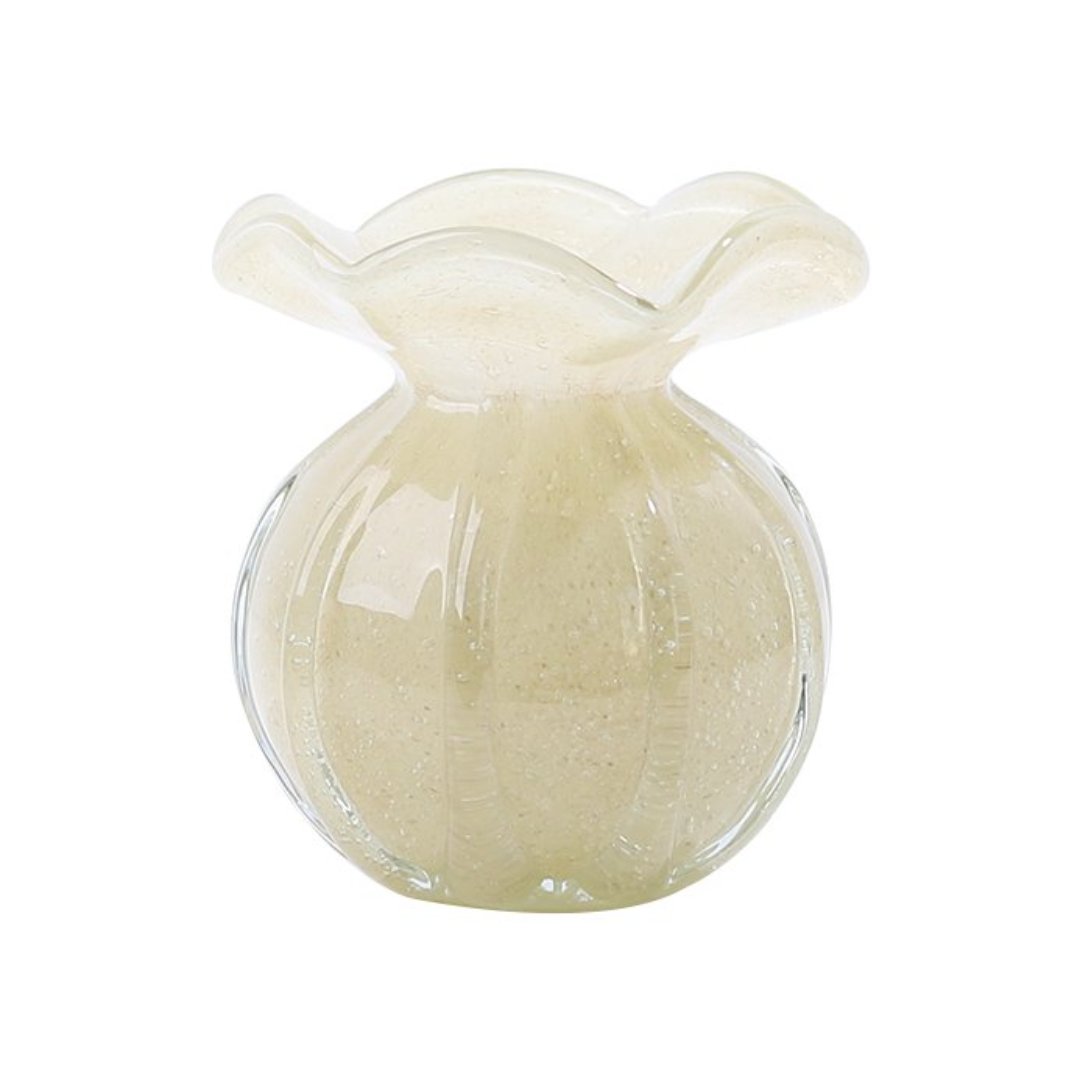 Fotografia para o produto Murano Trouxinha em vidro L11,5xP11,5xA13cm cor bege