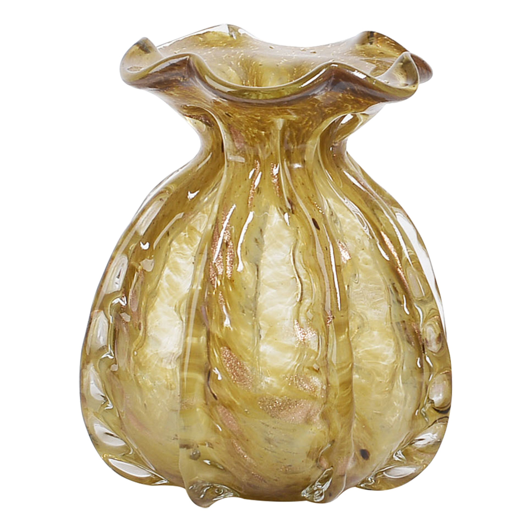 Imagem ilustrativa para Murano Golden em vidro L13,5xP13,5xA18cm cor champanhe