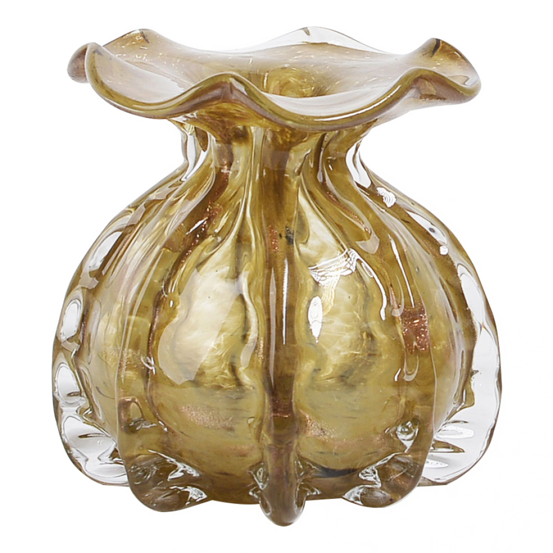 Imagem ilustrativa para Murano Golden em vidro L13xP13xA13,5cm cor champanhe