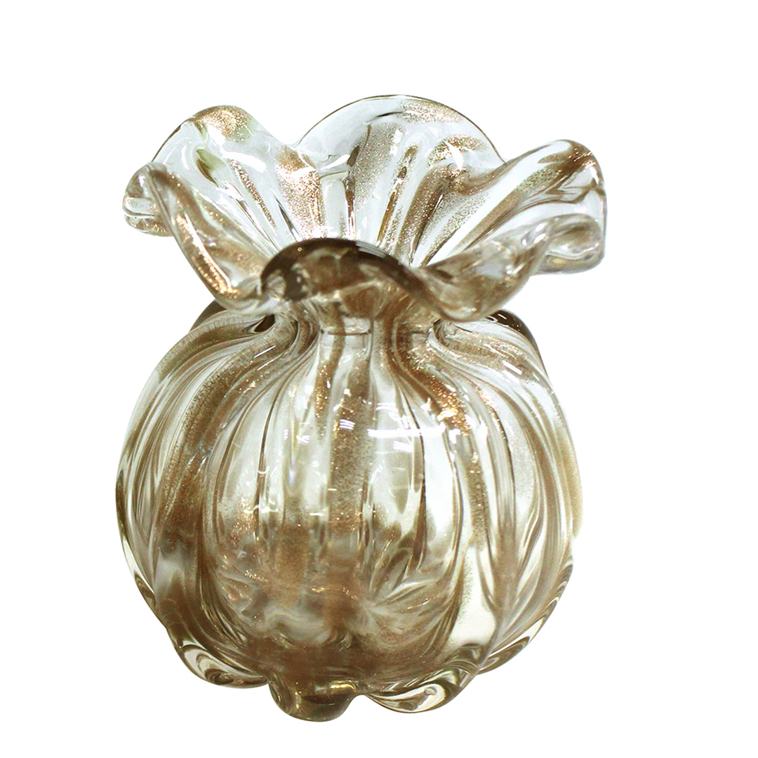 Imagem ilustrativa para Murano Golden em vidro L10xP10xA11cm cor champanhe