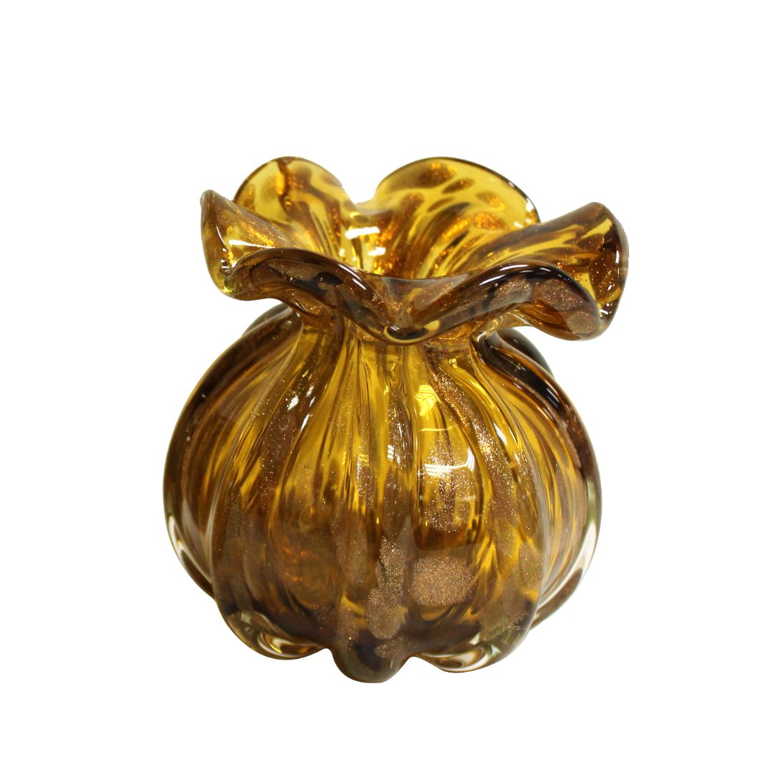 Fotografia para o produto Murano Trouxinha Golden em vidro L10xP10xA11cm cor âmbar