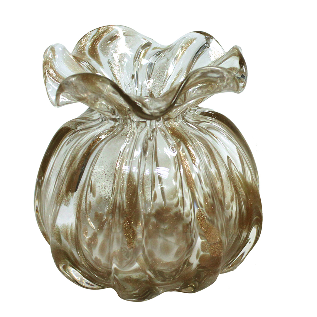 Imagem ilustrativa para Murano Golden em vidro L12xP12xA12cm cor champanhe