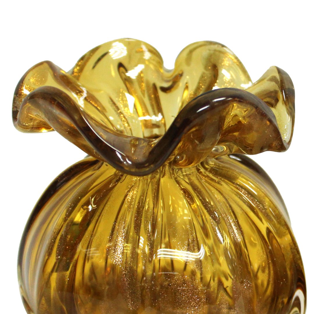 Fotografia para o produto Murano Trouxinha Golden em vidro L12xP12xA12cm cor âmbar